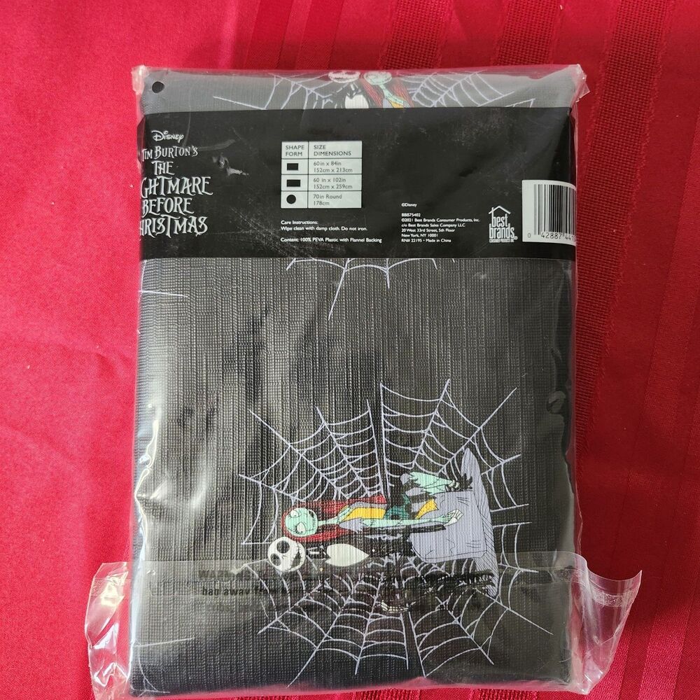 Disney Nightmare Before Christmas Tablecloth 60x84 Jack Sally PEVA New Sealed - Picture 2 of 4